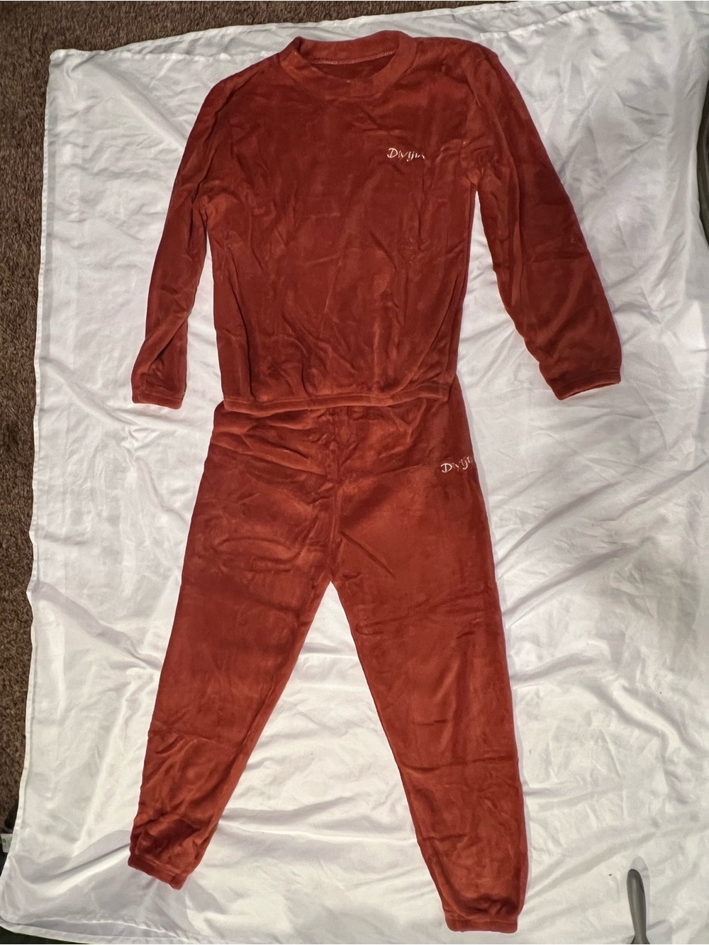 Women’s Rust Plush Jogger Set - Cozy Track Pants & Top